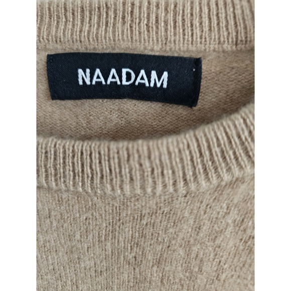 NAADAM Sweater Womens S cashmere Camel Brown Quiet Luxury crew neck pullover - Picture 2 of 5